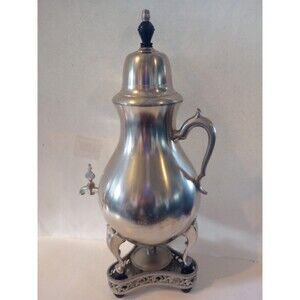 Vtg Royal Holland Daalderop Pewter Samovar Hot Water Urn W/Burner + Base READ
